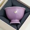 Taza de Té de Cerámica Morado Lila con Decoración de Mariposas, Modelo Nuevo 2026, de Alto Nivel para Uso Personal de Mujeres, Hecha en Fábrica