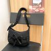Bolsa de tela de nailon plisada con cordón Estilo Niña de Ballet Lazo de Cinta Bolso de Hombro Bolsa de Bollo de Nailon Bolso de Axila