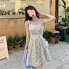 Delicado Vestido Floral con Tirantes para Mujer Primavera y Verano 2025 Nuevo Estilo Look Adelgazante de Cintura y Falda A-Line Bajo de Cuento de Hadas