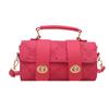 2024 Novo inverno estilo ocidental em relevo desenho animado nicho francês bolsa de travesseiro portátil bolsa de ombro feminina bolsa crossbody