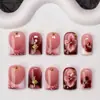 Processamento Personalizado de Unhas Postiças Transfronteiriças para Exportação, Arte de Unhas 3D Embutida Longa Pura Feita à Mão, Adesivos de Unhas Postiças Estilo Europeu e Americano
