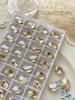 Decoraciones de Arte para Uñas de Diamante, Corazón Largo de Ángulo Recto en Forma de Gota de Agua, Decoraciones Cuadradas de Hielo Transparente Usables para Uñas, Accesorios de Estilo Palacio al por Mayor