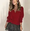 Novo Suéter Outono/Inverno Amazon 2023 com Renda e Decote V Peça Externa Suéter de Cor Lisa Solto para Mulheres Europeias e Americanas