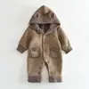 ¡Nuevo traje para gatear! Ropa de bebé de moda estilo nórdico para otoño e invierno, mameluco con capucha unisex para usar al aire libre