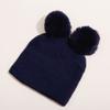 Gorro de punto para niños de otoño e invierno 2023, gorro de bebé de doble bola de color liso, gorro de jersey de bola de lana con brida versátil europeo y americano
