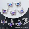 Nuevo Colgante Encanto Mariposa de Pedrería Iridiscente de Cristal DIY Pendiente Pulsera Collar Joyería Accesorios de Aleación Hechos a Mano