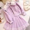 Traje para Niña Primavera y Otoño 2025 Nuevo Estilo Coreano Estilo Extranjero Estilo Princesa Chaqueta de Dibujos Animados para Niña Falda Plisada Conjunto de Dos Piezas