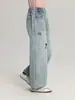 Pantalones para Niña Pudding Haru con Bordado de Lazo, Jeans Gruesos Forrados de Felpa para Niña, Pantalones Rectos Dulces y Modernos