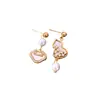 Pendientes de Calabaza con Cierre de Seguridad, Madreperla y Circonita, Lujo Ligero, Sensación de Alta Gama, Pendientes Versátiles, Nuevo Estilo Chino, Pendientes Exquisitos de Nicho para Mujer