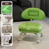 Taburete Pequeño Doméstico Giratorio con Ruedas, Taburete Bajo con Ruedas, Taburete Amigable para Niños con Ruedas, Taburete Redondo Perezoso con Respaldo
