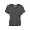 En stock Traje de yoga estilo americano de verano, camiseta de manga corta para mujer, fino, deportivo, para correr, informal, con espalda hermosa, para fitness.