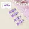 Flor de rosa de cinta fresca, moño lindo de flor mini de nudo plano, decoración para ropa de muñeca, moño de color block