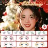 Tatuagens Adesivas de Maquiagem Facial de Natal Transfronteiriças à Prova d'Água e Suor Papai Noel Chapéu de Natal Desenho Animado Fofo Atividade