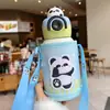 Copo Térmico Desenho Zootopia Infantil Portátil Antiderrapante Garrafa de Água com Canudo Garrafa Térmica a Vácuo