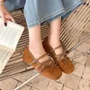 2026 Zapatos Planos de Moda para Mujer Estilo Europeo Francés Tejido Plano de Corte Bajo Cuadrados con Correa Única