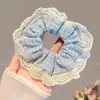 Goma para el pelo tipo scrunchie oversized de estilo coreano con múltiples capas, liga para el pelo de estilo perezoso, cuerda para coleta, accesorio para el pelo de alta gama