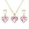 Nova Joia Colar Rosa Barbie Planeta do Amor Colar de Coração Mais Vendido Colar com Pingente para Mulheres Conjunto de Joias Brincos