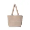 Bolso de alta gama para mujer de lana de cordero para otoño e invierno, nuevo estilo 2026, bolso de hombro casual y minimalista, bolso tipo cubo de gran capacidad