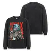 Camiseta de Manga Larga Pesada de Algodón Puro con Estampado de Copos de Nieve Vintage Transfronterizo Comic Wolverine para Hombre