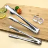 Pinza para hielo de acero inoxidable pinza para cubitos de hielo engrosada pinza antideslizante pinza pequeña para caramelos de roca granos de hielo frutas pinza para ingredientes de cocina pinza para alimentos