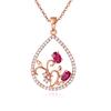 Collar de plata para mujer, colgante de plata de estilo japonés y coreano, colgante de gota de agua, colgante de gemas de dos colores en forma de gota, joyería de plata