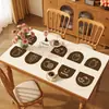 Mantel Individual para Mesa de Comedor Estilo Americano, Impermeable, Resistente al Aceite, Cuero Lavable, Lujo Ligero, Sensación de Alta Gama, Resistente al Calor, Protector Aislante para Superficie de Mesa de Centro