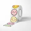 500 Adesivos em Rolo, Adesivos Coloridos de Rosto Sorridente, Adesivos de Recompensa Cartoon Fofos para Crianças, Adesivos Decorativos para Fechamento, Etiquetas Autoadesivas
