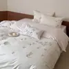 Conjunto de quatro peças de cetim de algodão de fibra longa de 100S de alta qualidade para hotel, lençol e fronha 100% algodão puro, roupa de cama para casa