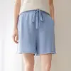 Simples Versátil Confortável Macio Aderente Amigo da Pele Bainha Enrolada Shorts Femininos de Cashmere Puro com Bolsos Calças de Cinco Pontos Cor Sólida Calças Emagrecedoras