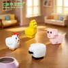 Micro Paisagem Criativa Versão Q Minecraft Alpaca Pintinho Animais Miniaturas Acessórios de Decoração DIY Mini Enfeites