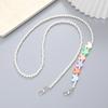 Funda de Teléfono con Cadena de Perlas para Teléfono, Cadena Cruzada de Perlas, Accesorio de Funda de Teléfono de Colores Caramelo, Correa Anti-Caídas y Anti-Pérdida
