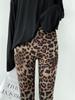Leggings con Estampado de Leopardo Estilo Coreano Pantalones Estampados Ligeros Alta Elasticidad Cepillados Pantalones de Yoga Control de Abdomen Pantalones para Mujer Primavera y Otoño 2025