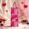 Bolsa de Vino Popular para el Día de San Valentín, Bolsa Tote para una Sola Botella de Vino, Bolsa de Papel, Bolsa de Regalo con Forma de Corazón, Papel Cartulina Blanco