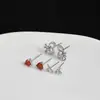 Una tarjeta tres pares de pendientes de combinación de moda lazo simple micro incrustado circonita pasador S925 pendientes al por mayor