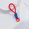 Lanyard Tejido de Poliéster con Hebilla Metálica de 12 cm Color Dopamina, Correa para Botella de Agua, Bloques de Color, Hecho a Mano, Creativo, Estilo Corto, Antiperdida, Duradero