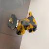 Pinza de pico de pato de acetato simple estilo coreano acrílico estampado de leopardo con incrustaciones de diamantes pinza para flequillo pasador roto pasador al por mayor femenino