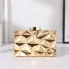 Bolso de Noche Popular Transfronterizo, Nuevo Bolso de Mano de Moda Tendencia Europea y Americana, Bolso de Mano para Vestido Cheongsam con Rombos Metálicos, Bolso de Noche