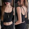 Top de Fondo de Verano para Mujer, Estilo Nuevo de Gama Alta con Espalda Cruzada, con Almohadilla en el Pecho y Dobles Tirantes de Hombro, Puede Usarse Afuera