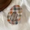 Pinza para el pelo básica versátil estilo coreano con estampado floral a cuadros, lazo y lunares, pinza de pico de pato ovalada grande para mujer