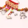 Pulsera Colgante de Hueso Asustado de Cerdo con Cuentas Pequeñas y Cuentas de Barril de Tira de Aleación Collar de Plata de Tíbet 5mm Accesorios de Joyería de Cuentas Pequeñas