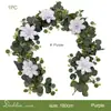 Enredaderas de flores artificiales Amazon, follaje artificial para exteriores, hojas de eucalipto, decoraciones para arcos de boda, enredaderas artificiales de dalia grandes