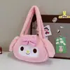 Nuevo bolso de hombro de felpa de gran capacidad para mujer, nuevo bolso de mano de Kuromi, bolsa divertida de dibujos animados, venta al por mayor de Sanrio
