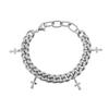 Pulsera de Pareja Hip-Hop de Estilo Frío Retro Moderno Personalizado para Hombres y Mujeres, Acero de Titanio, Cruz, Cubana
