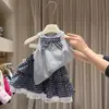 Niña Verano 2026 Nuevo Estilo Moderno y de Moda Chaleco sin Mangas con Lazo y Encaje Falda de Tartán Tipo Pastel