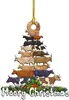 Nuevo colgante plano de acrílico decoración de árbol de Navidad animal colgante DIY regalo de fiesta de Navidad