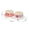 Tigela dupla de aço inoxidável para gatos e cães, tigela dupla com pés altos para gatos protegerem seus pescoços, tigela para cães antiderrapante e anti-respingo, tigela para animais de estimação com alto valor estético