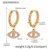 Rueda de la Fortuna Estilo Ins Europeo y Americano Producto Nuevo Ojo del Diablo Completamente Diamantado Circonita 5A Diseño Creativo Pendientes de Acero Inoxidable