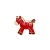 Broche de Pony del Zodiaco Rojo para el Año de Nacimiento, Pin de Moda Femenino de Alta Gama, Broche Creativo, Accesorio para Ropa
