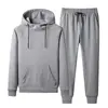 Conjunto de Sudadera de Algodón Puro Transfronterizo para Hombre Traje Deportivo Ropa Deportiva Chaqueta con Capucha Conjunto Casual de Dos Piezas Fabricante de Origen