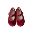 Zapatos de invierno de colores dulces para niños pequeños, zapatos de terciopelo para niños, zapatos de algodón de princesa para niñas, punta poco profunda, zapatos Mary Jane para bebé con forro de felpa